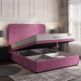 Cerise Curb Plain Ottoman Bed with Storage
