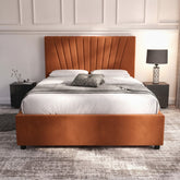 Burnt Orange Deco Panel Ottoman Bed