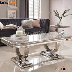 Arianna Light Grey Marble Coffee Table