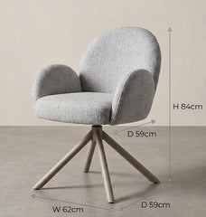Cambridge Sintered Stone Extendable Dining Table Grey with Gstaad Grey Bouclé Dining Chairs | GalaxiMart