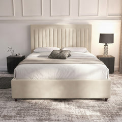 Cream Hamilton Ottoman Bed | Gas-Lift Storage