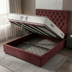 Claret Hampshire Ottoman Bed with Gas-Lift Storage