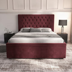 Claret Hampshire Ottoman Bed with Gas-Lift Storage