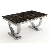 Arianna Black & Gold Marble Chrome Coffee Table