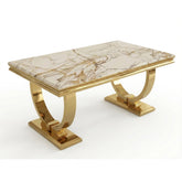 Arianna White & Gold Marble Coffee Table