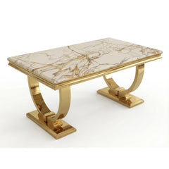 Arianna White & Gold Marble Coffee Table