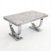 Arianna White Marble Chrome Coffee Table