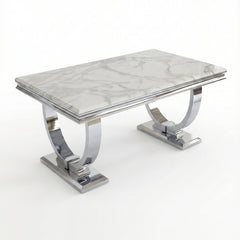 Arianna White Marble Chrome Coffee Table
