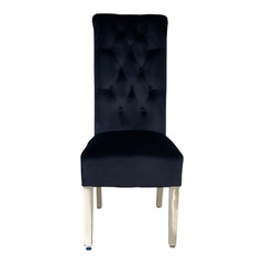Arianna Grey Marble Dining Table with Sofia High Back Cream Lion Knocker Plush Velvet Dining Chairs