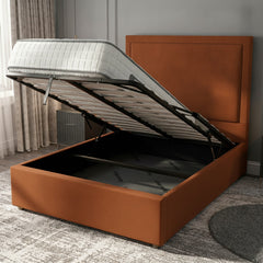 Burnt Orange Julian Ottoman Bed with Storage