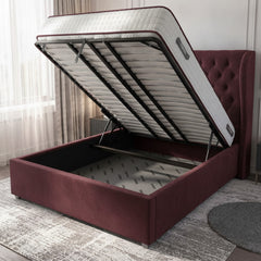 Claret Lifton Ottoman Bed | Premium Gas-Lift Storage