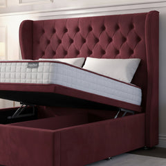Claret Lifton Ottoman Bed | Premium Gas-Lift Storage