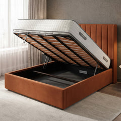Burnt Orange Oasis Wingback Ottoman Bed