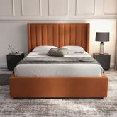 Burnt Orange Oasis Wingback Ottoman Bed
