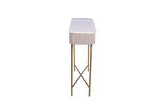 Amiri Marble & Mango Wood Console Table | Gold Iron Frame | 105cm