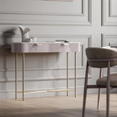 Amiri Marble & Mango Wood Console Table | Gold Iron Frame | 105cm
