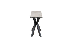 Apollo Sand Console Table | Ceramic & Glass Top | Iron Legs | 135cm