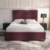 Claret Plain Ottoman Bed - Premium Gas-Lift Storage