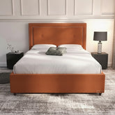 Burnt Orange Plain Ottoman Bed