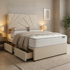 Cream Preston Divan Bed with Storage