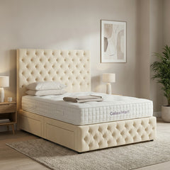 Cream Romana Divan Bed with Storage