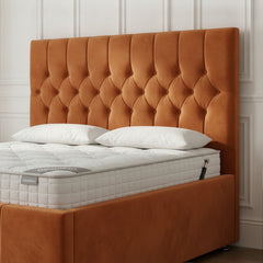 Burnt Orange Rose Ottoman Bed