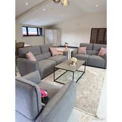 Ascot Grey Fabric 3+2 Seater Sofa Set