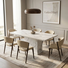 Catello Cream Chairs White Marble 150cm Dining Set