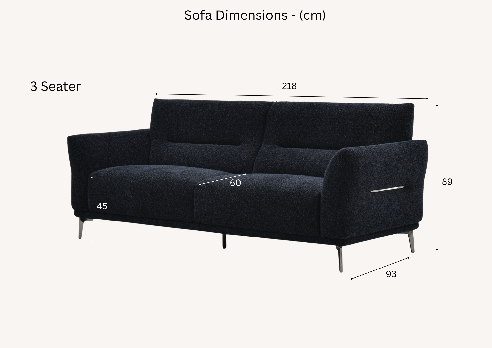 Albany Sofa Range in Black Lux Boucle