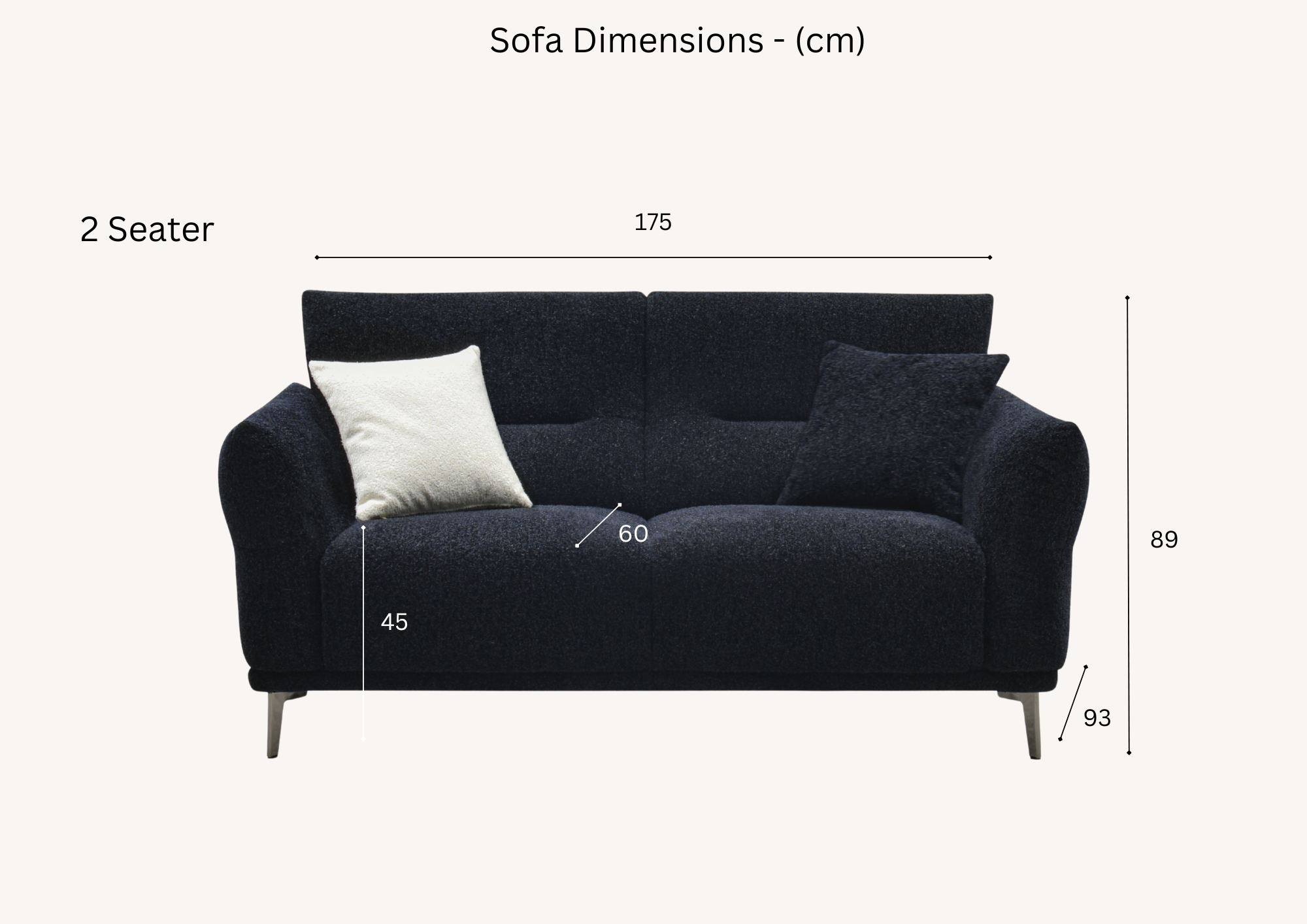 Albany Sofa Range in Black Lux Boucle