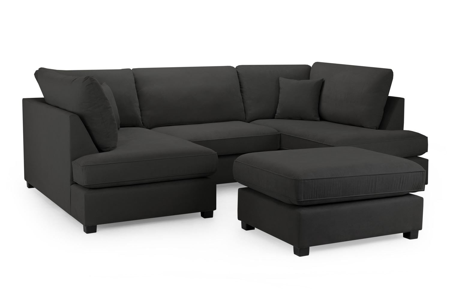 Carnaby Black U-Shape Corner Sofa