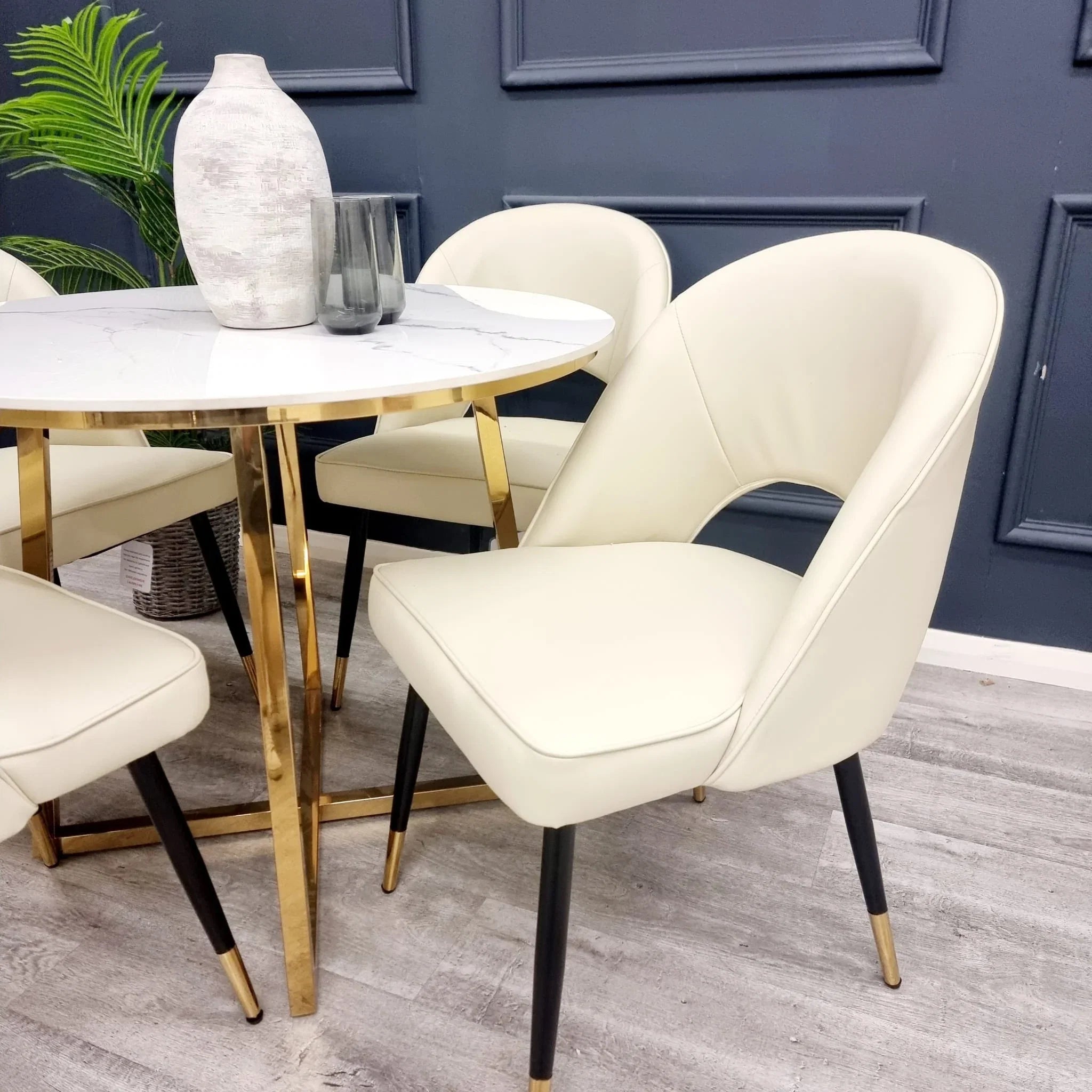 Astra Velvet Dining Chair Beige/Black/Rust/Champagne