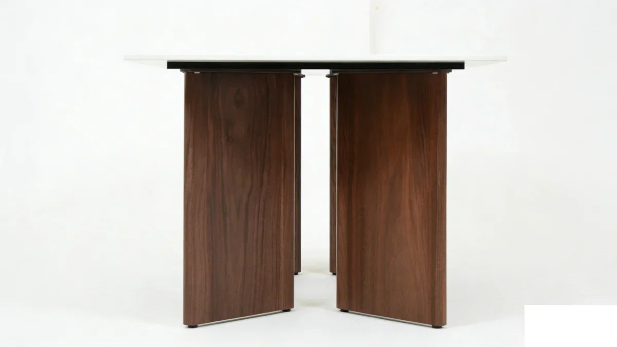 Almira 180cm Walnut & Travertine Dining Table