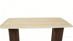 Almira 180cm Walnut & Travertine Dining Table