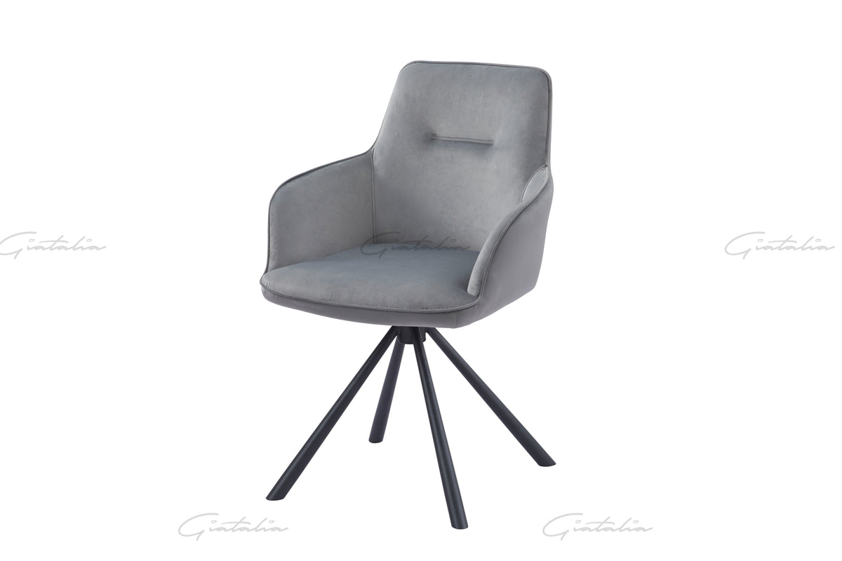 Amalia Grey French Velvet Dining Chairs – Set of 2, 4, 6, 8 or 10