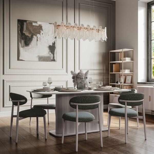 Amiri Dining Table Rectangle 6 Seater Marble Top