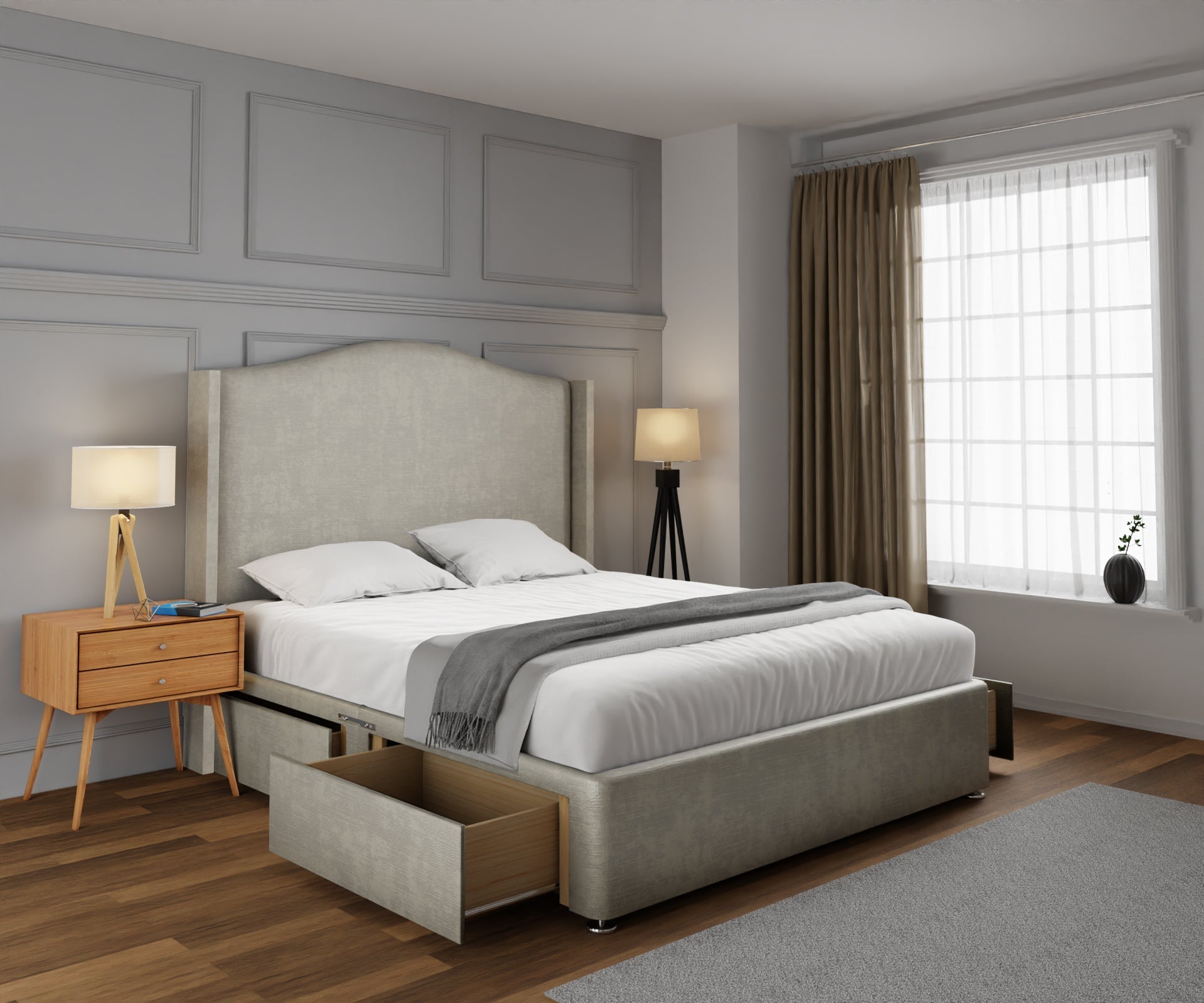 Arabella Winged Divan Bed Set