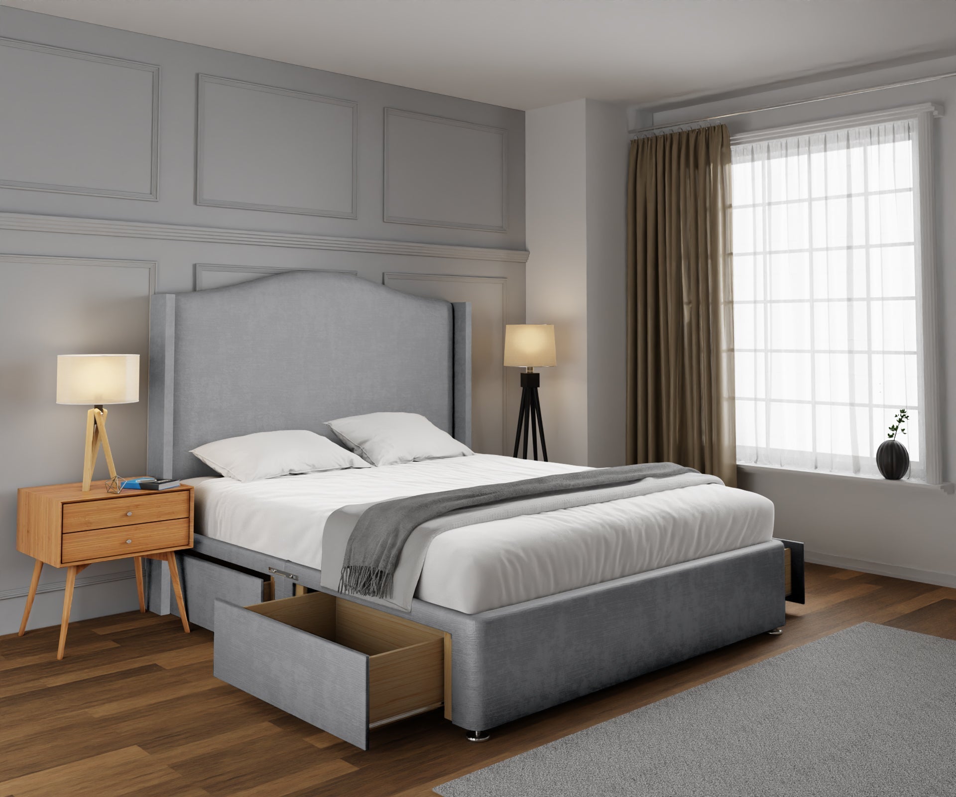 Arabella Winged Divan Bed Set