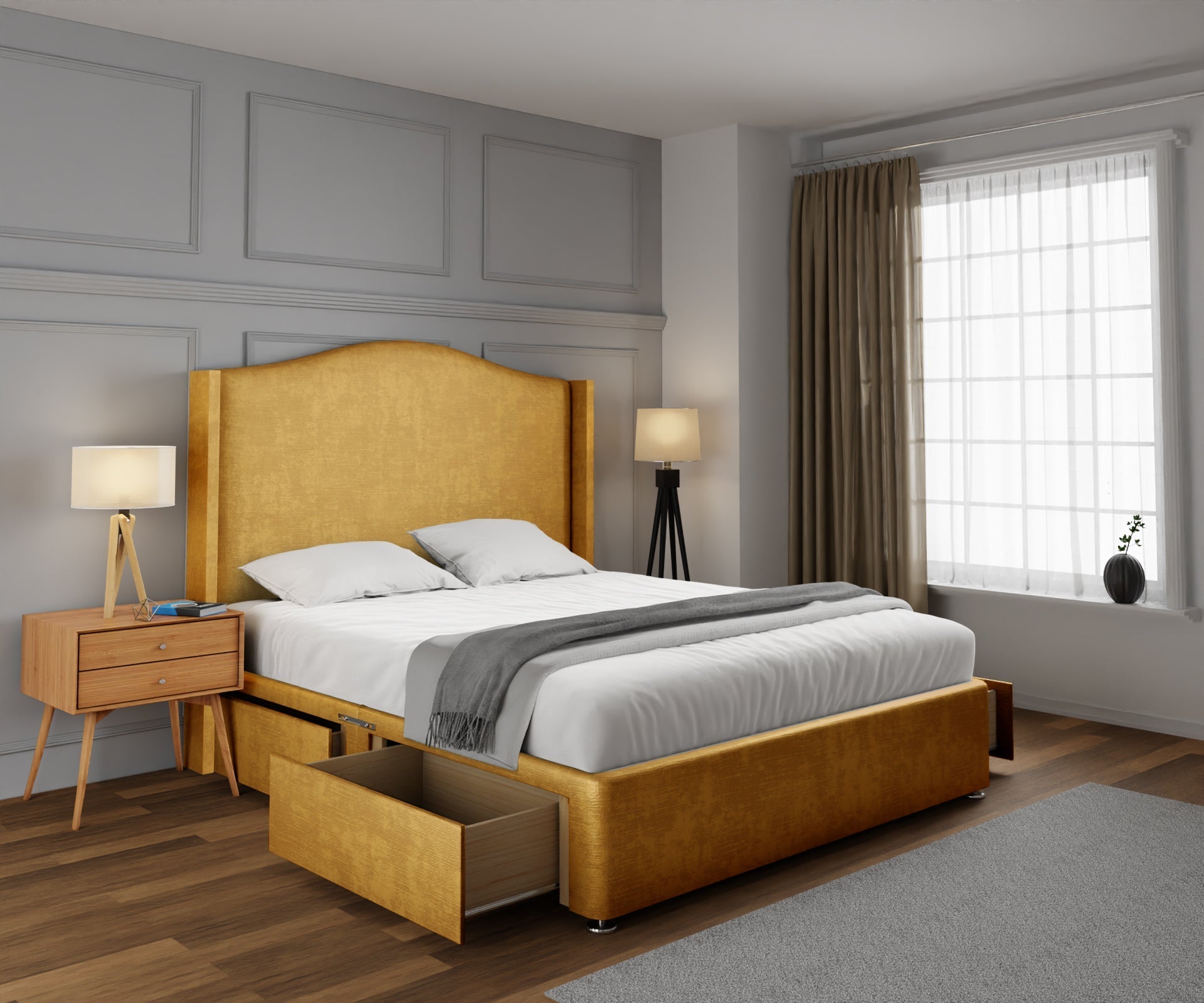 Arabella Winged Divan Bed Set