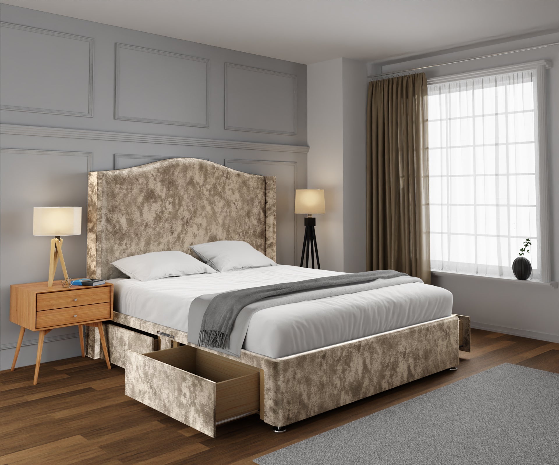 Arabella Winged Divan Bed Set