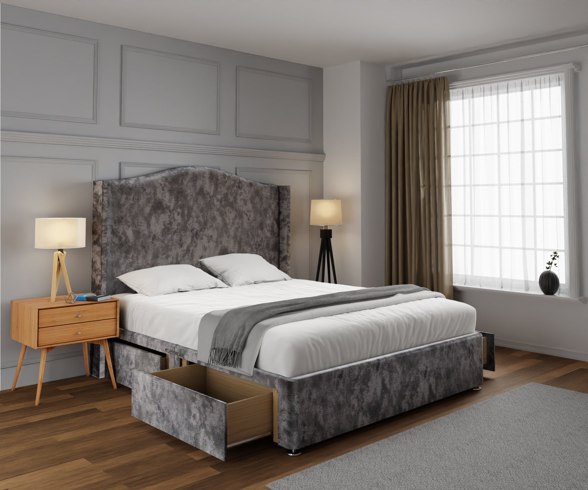 Arabella Winged Divan Bed Set