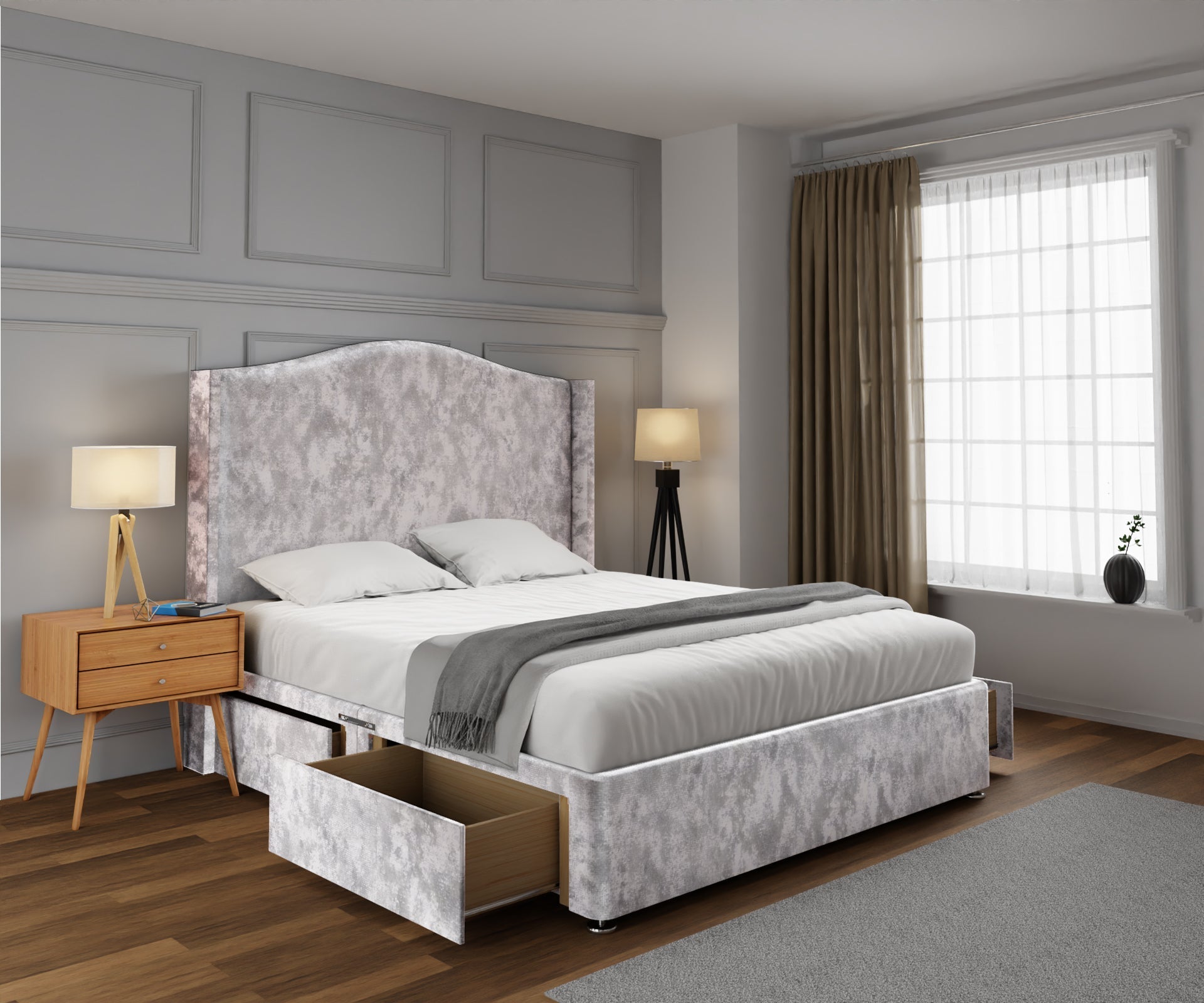 Arabella Winged Divan Bed Set