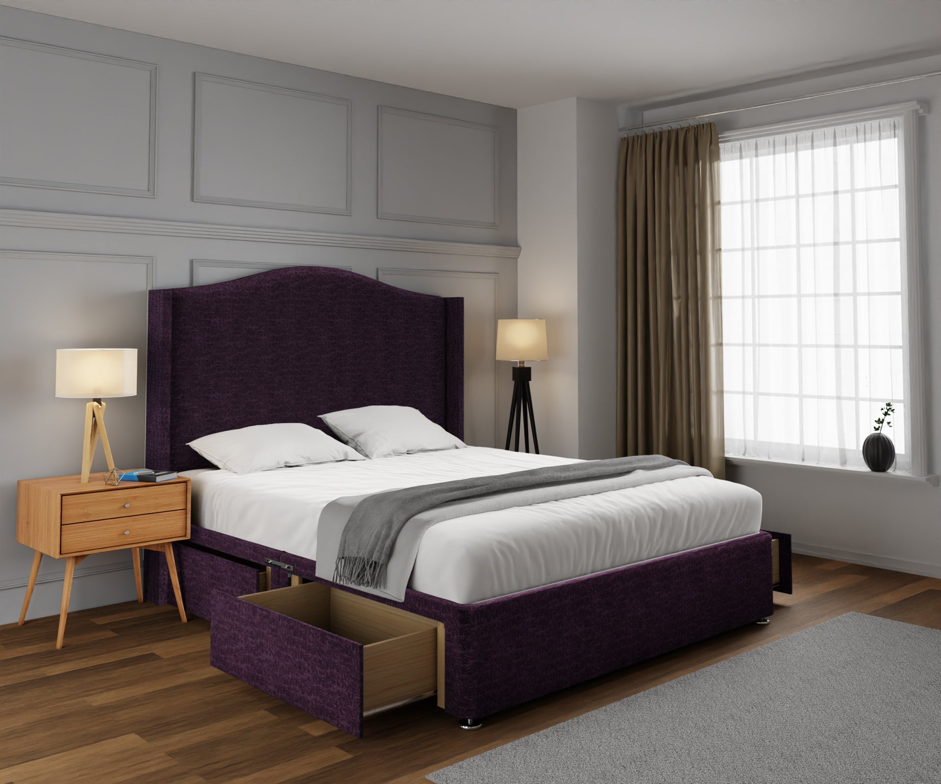 Arabella Winged Divan Bed Set
