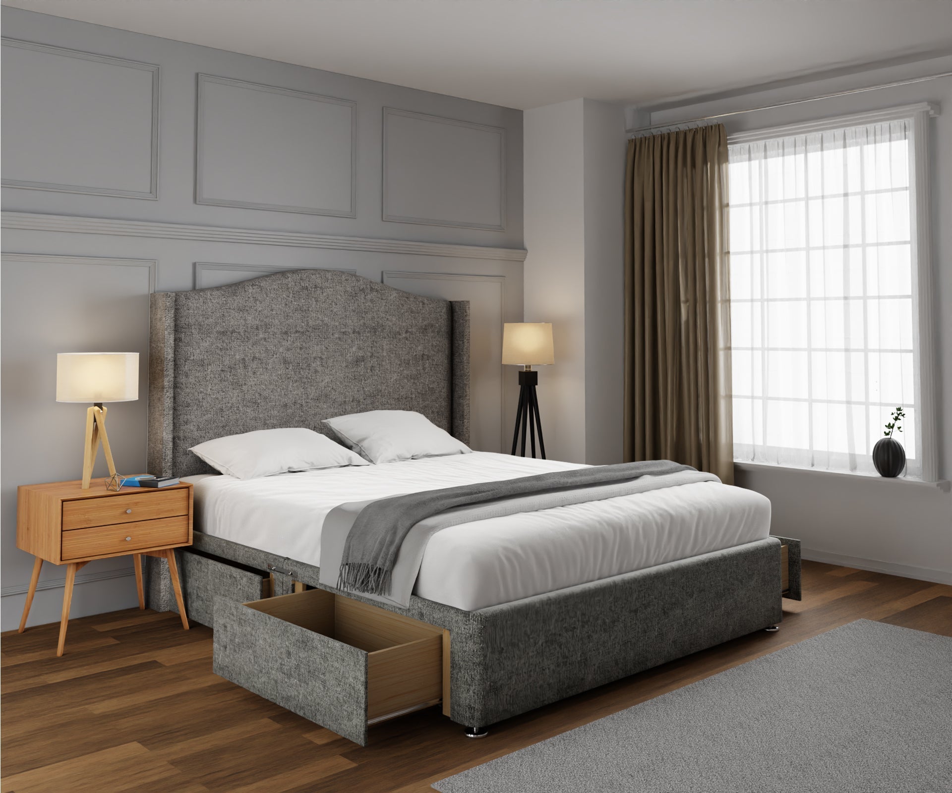 Arabella Winged Divan Bed Set