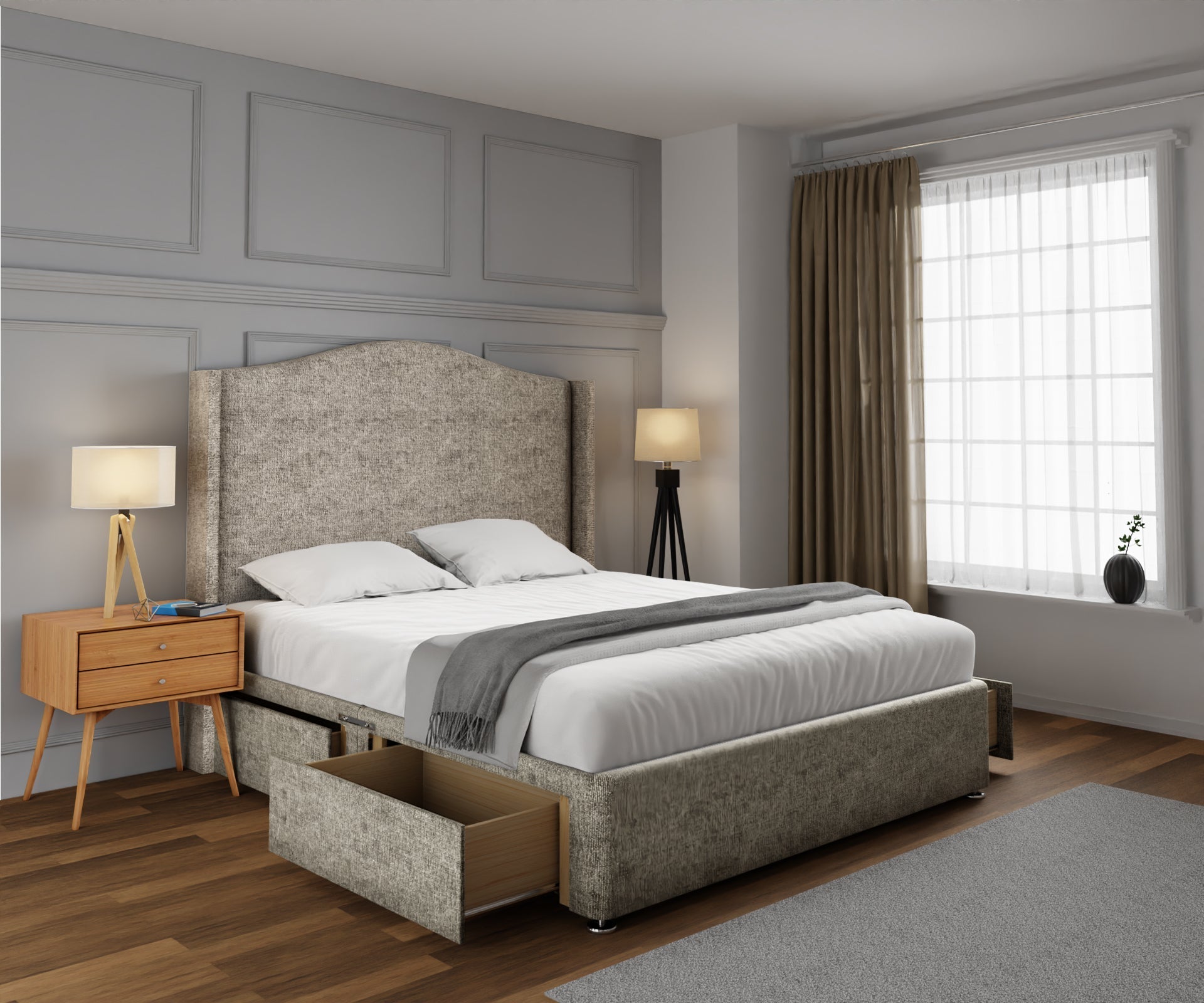 Arabella Winged Divan Bed Set