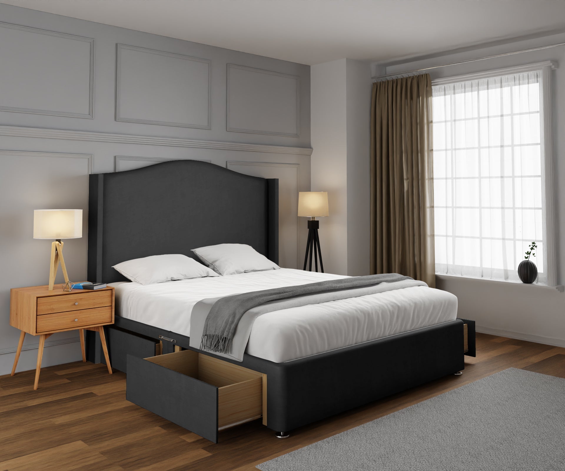 Arabella Winged Divan Bed Set