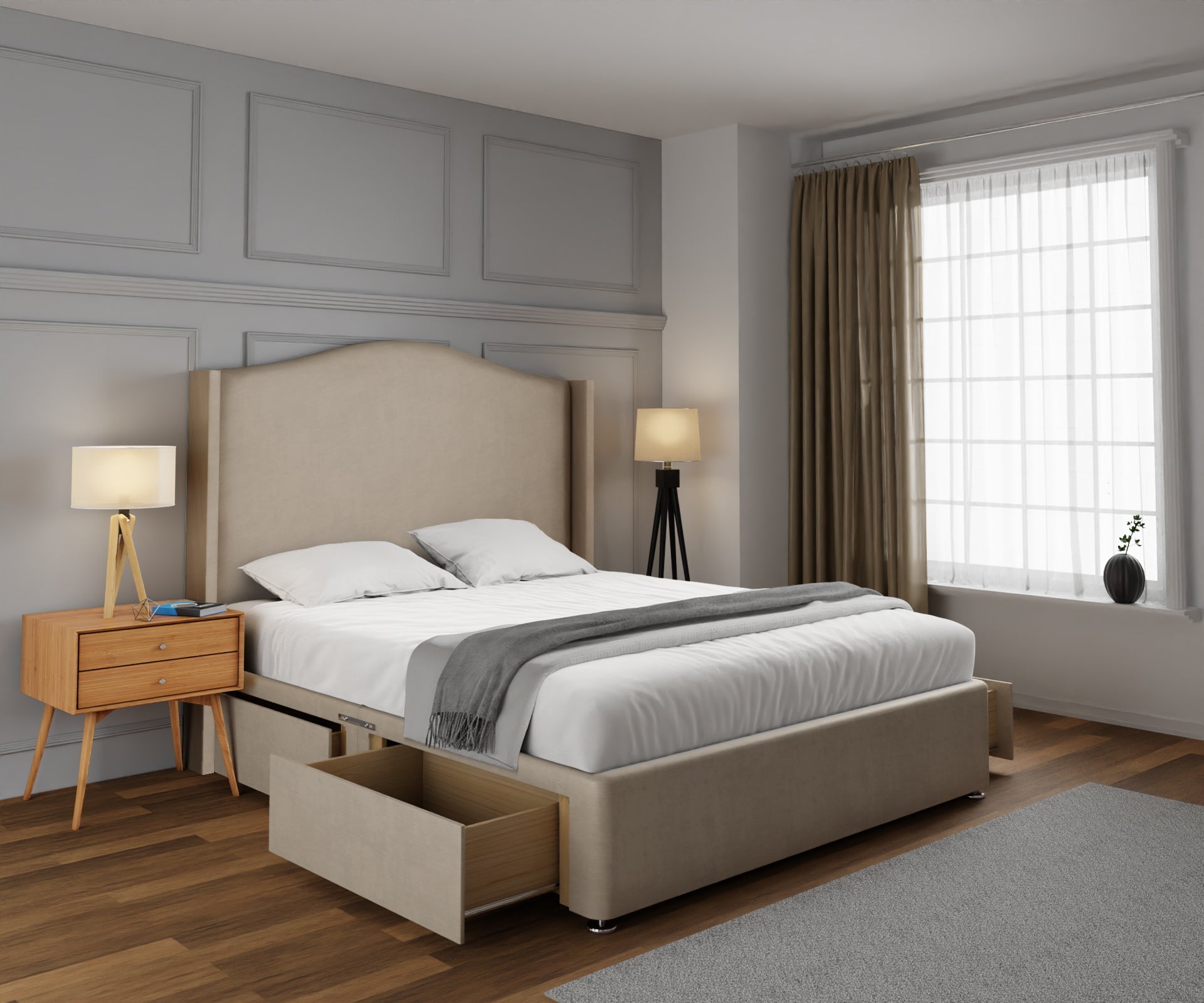 Arabella Winged Divan Bed Set