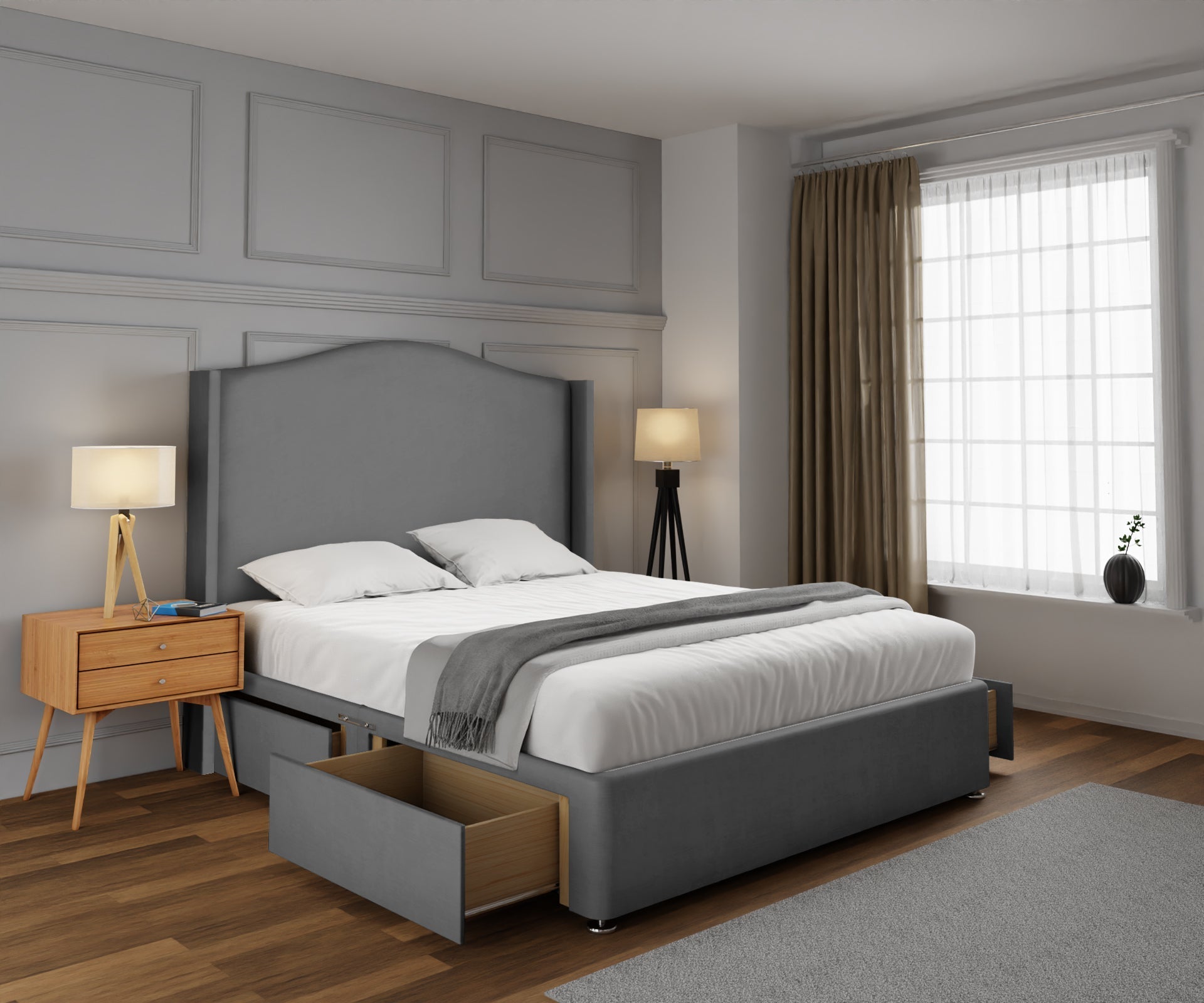 Arabella Winged Divan Bed Set