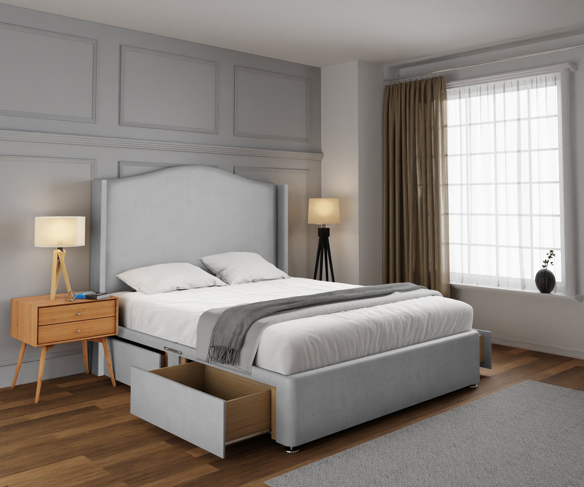 Arabella Winged Divan Bed Set