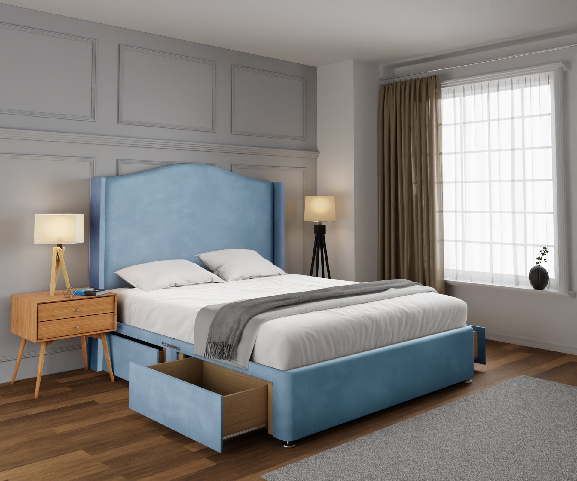 Arabella Winged Divan Bed Set